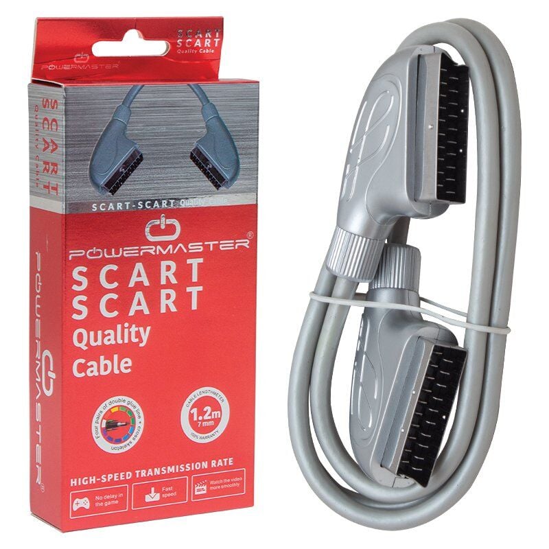 Powermaster 1.Kalite Gri 1.2 Metre 7 Mm Scart Scart Kablo