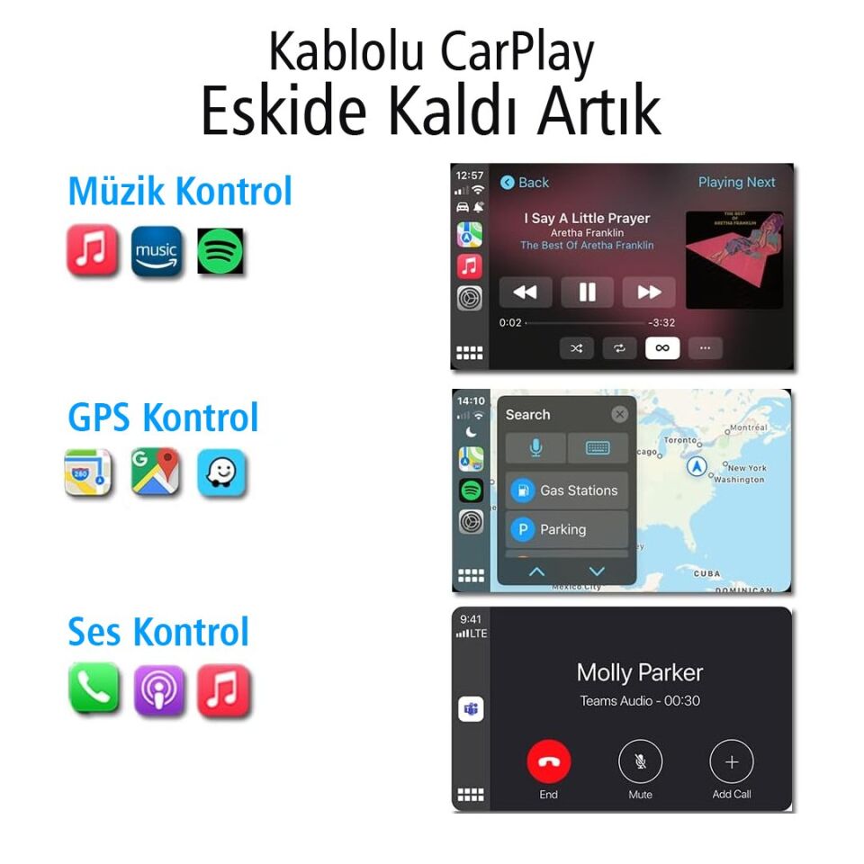 PowerMaster PM-24508 Kablosuz iPhone Carplay Ekran Yansıtma
