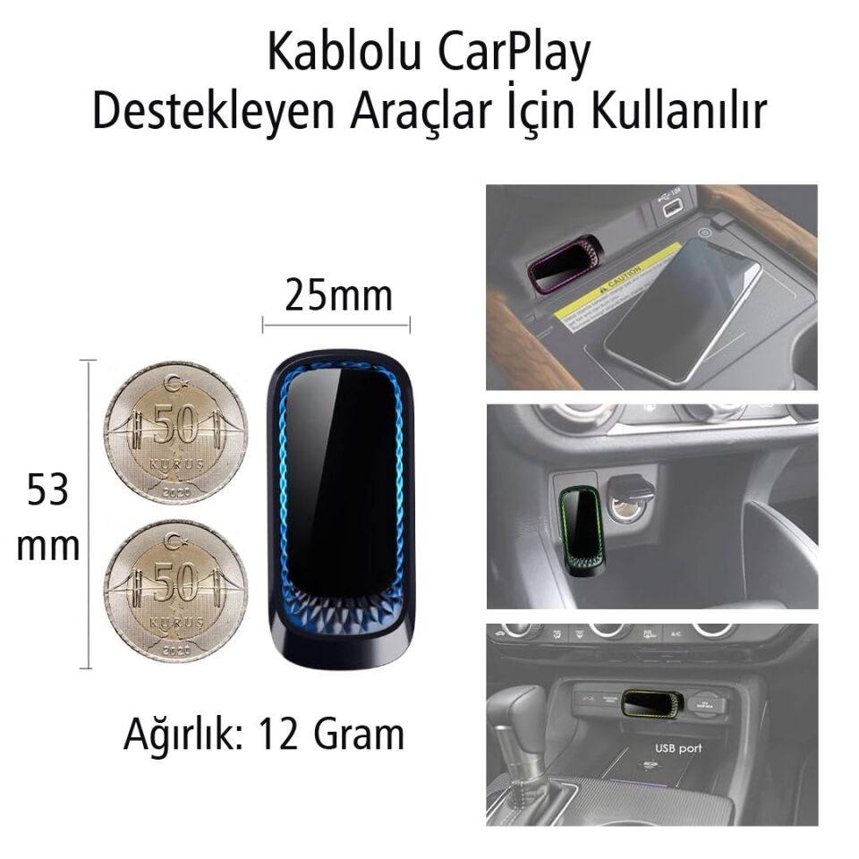 PowerMaster PM-24508 Kablosuz iPhone Carplay Ekran Yansıtma