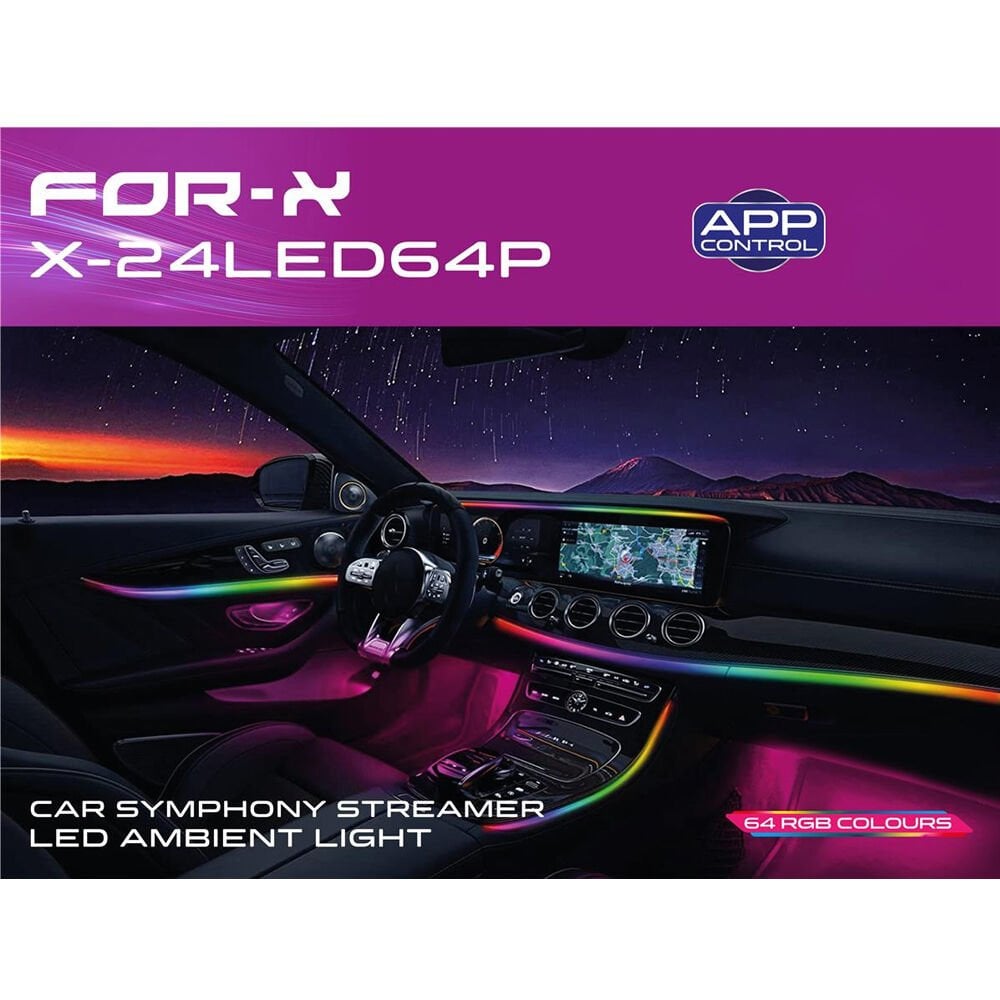 For-X X-24LED64P 64 Renk Sesli Komutlu Ambians Led