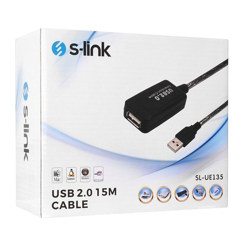 S-Link SL-UE135 Usb 2.0 15 Metre Usb Uzatma Kablosu
