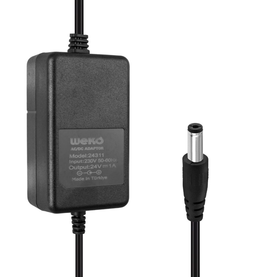Weko 24 Volt - 1 Amper 5.5*2.5 Uçlu Yerli Üretim Masa Tipi Adaptör