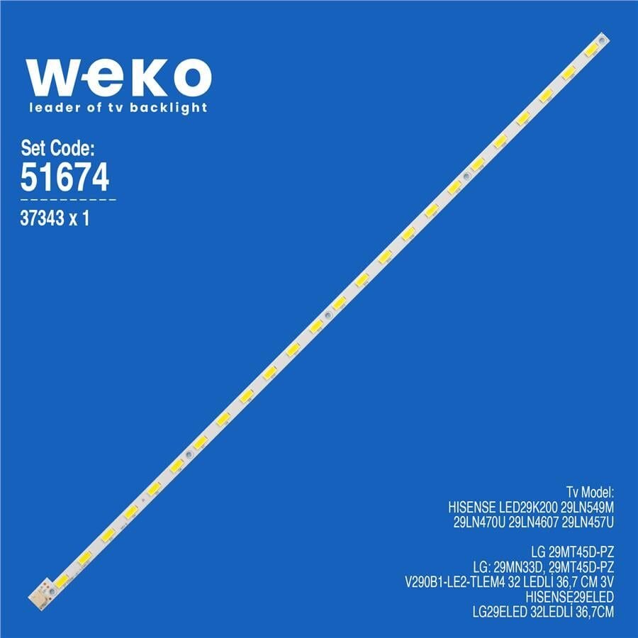 Wkset-6674 37343X1 V290B1-Le2-Tlem4 1 Adet Led Bar (32Led)