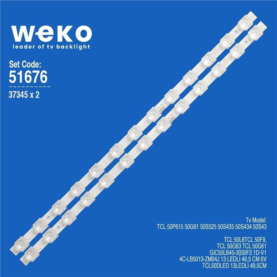 Wkset-6676 37345X2 Gıc50lb45-3030F2.1D-V1 4C-Lb5013-Zm04j 2 Adet Led Bar