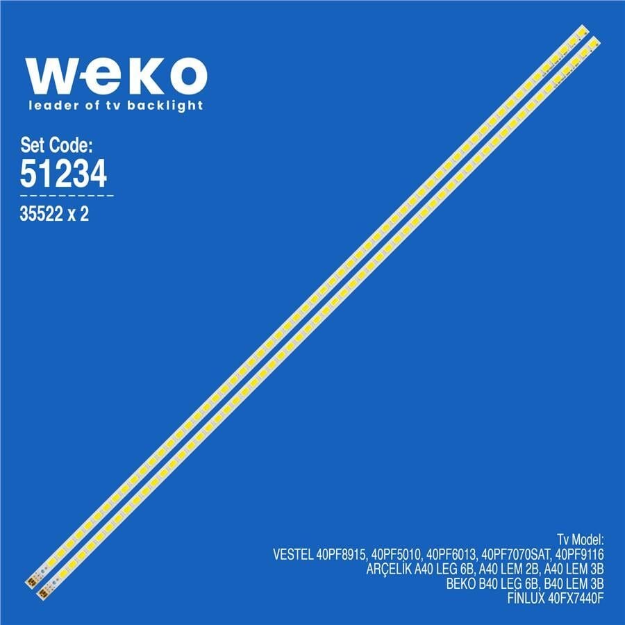 Wkset-6234 35522X2 40Inch-L1S-60 - G1ge-400Sm0-R6 2 Adet Led Bar (60Led)