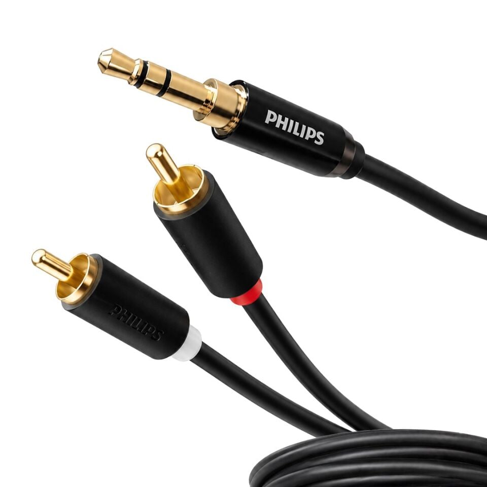 Philips SWR2121B/93 3.5Mm Stereo 2 RCA AUX Ses Kablosu 5 Metre
