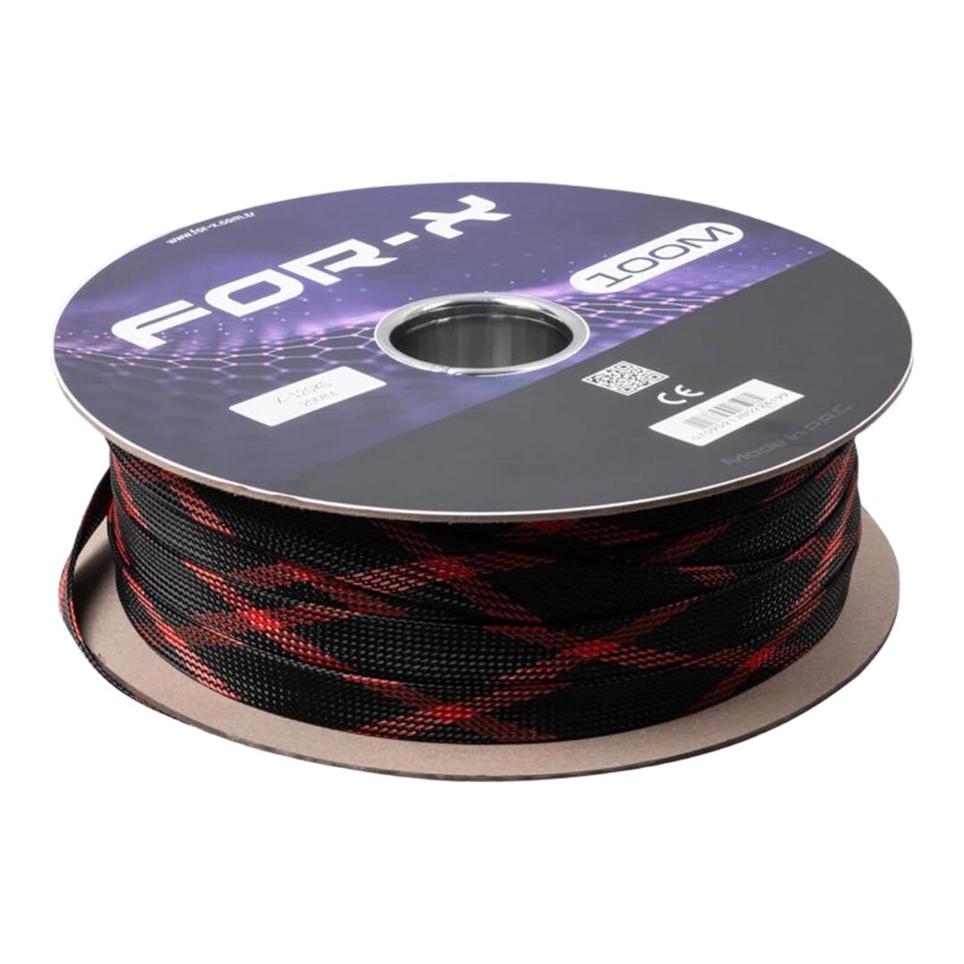 For-X X-120KS Kırmızı-Siyah 20mm 100 Metre Kablo Çorabı