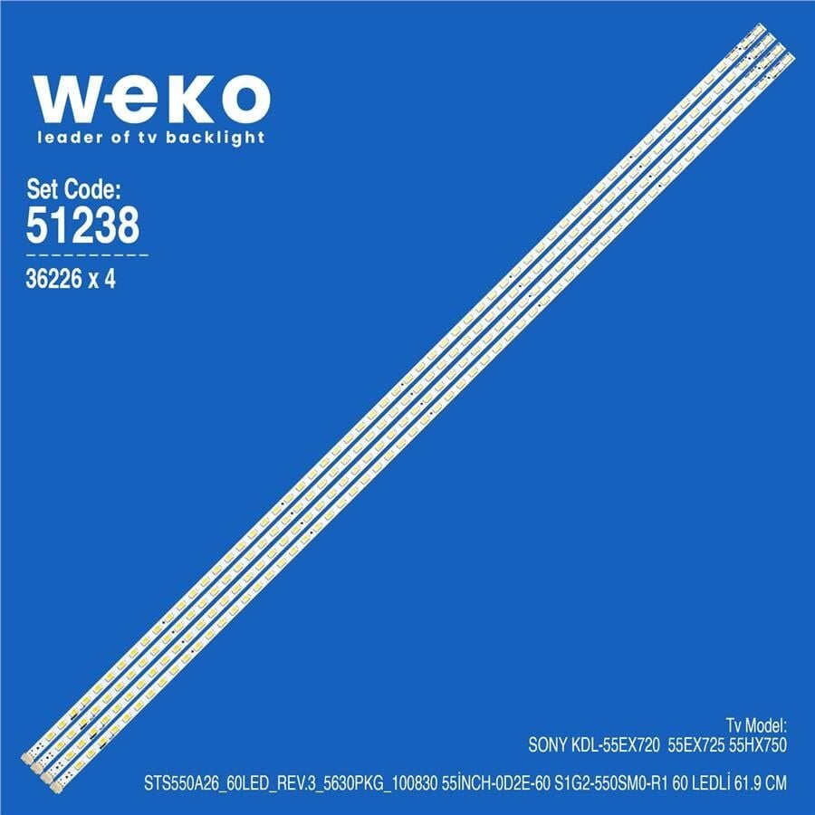 Wkset-6238 36226X4 Sts550a26_60Led_Rev.3_5630Pkg_100830 4 Adet Led Bar (60Led)