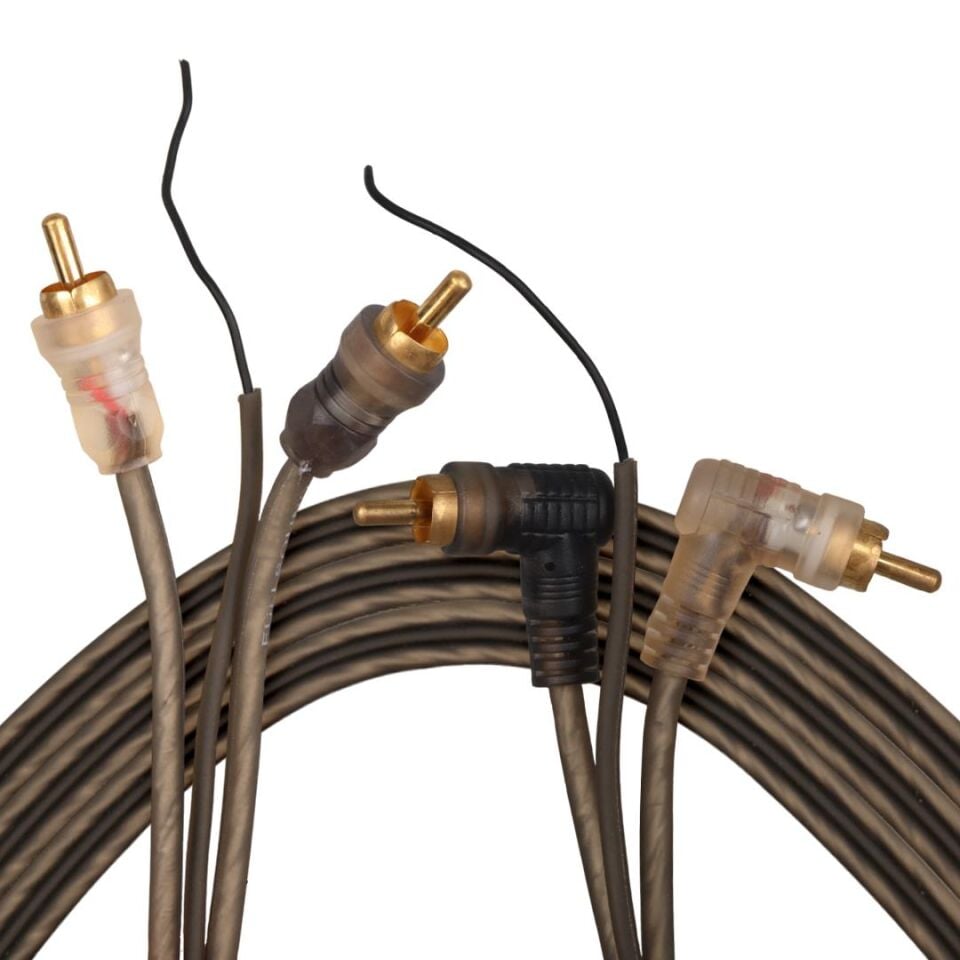Fully G-512AB 5 Metre 2 RCA + 2 RCA L-Tip Şaseli Oto Amfi Sinyal Kablosu