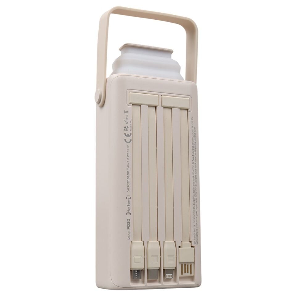 Powerway PD30 30.000Mah 22.5W PD & QC 3.0 Hızlı Şarj Destekli Dijital Göstergeli Powerbank