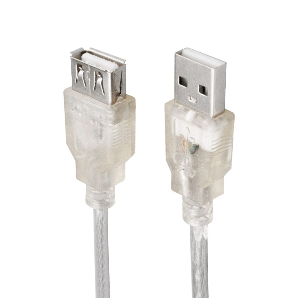 Powermaster 5 Metre Şeffaf USB Uzatma Kablosu