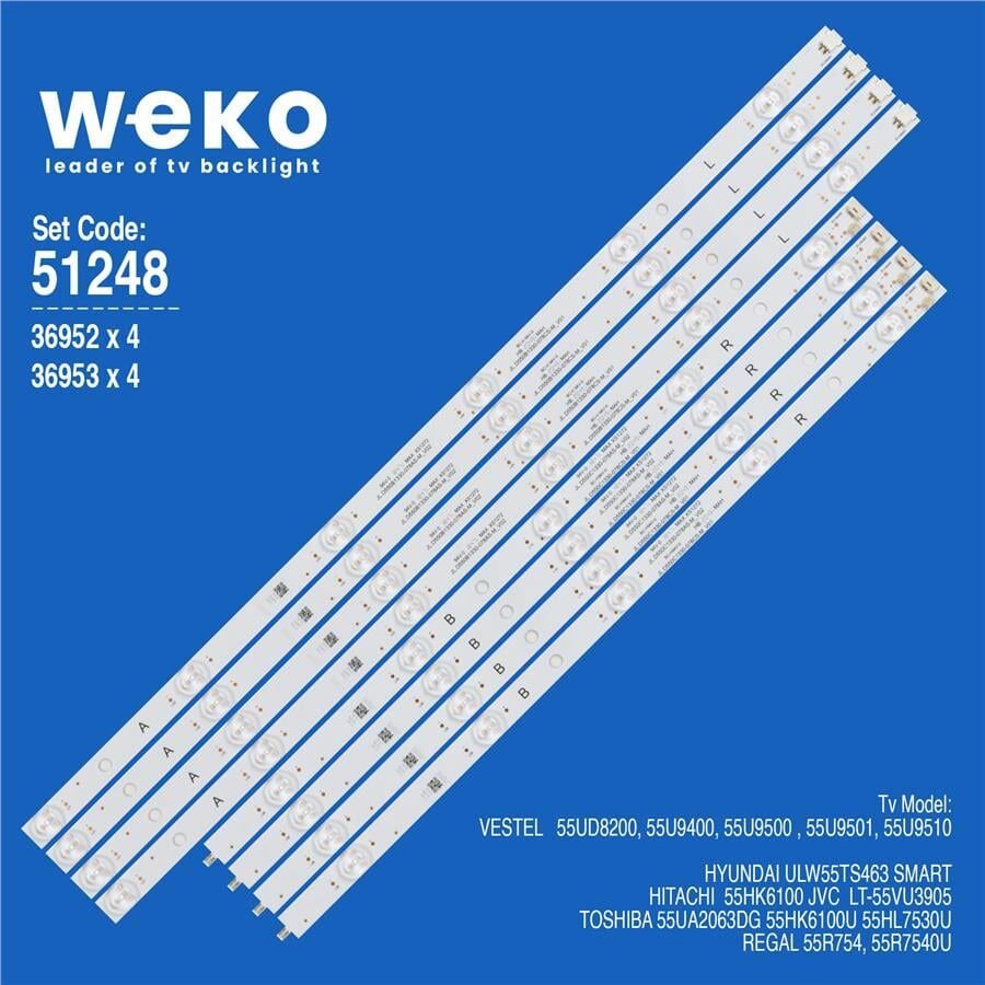 Wkset-6248 36952X2 36953X2 Jl.D550B/C1330-078As-M_V02 4 Adet Led Bar (11+12Lens)