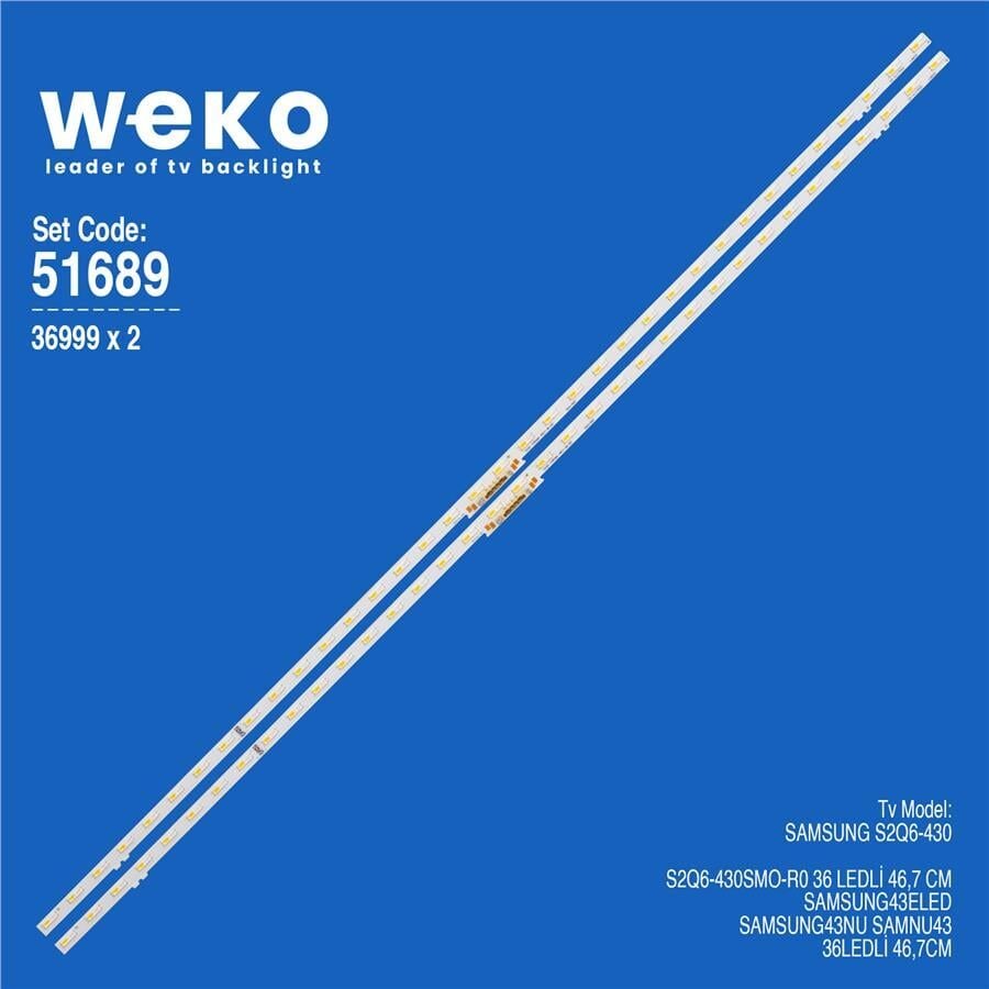 Wkset-6689 36999X2 S2Q6-430Sm0-R0 2 Adet Led Bar Two Color (İki Renk) (36Led)