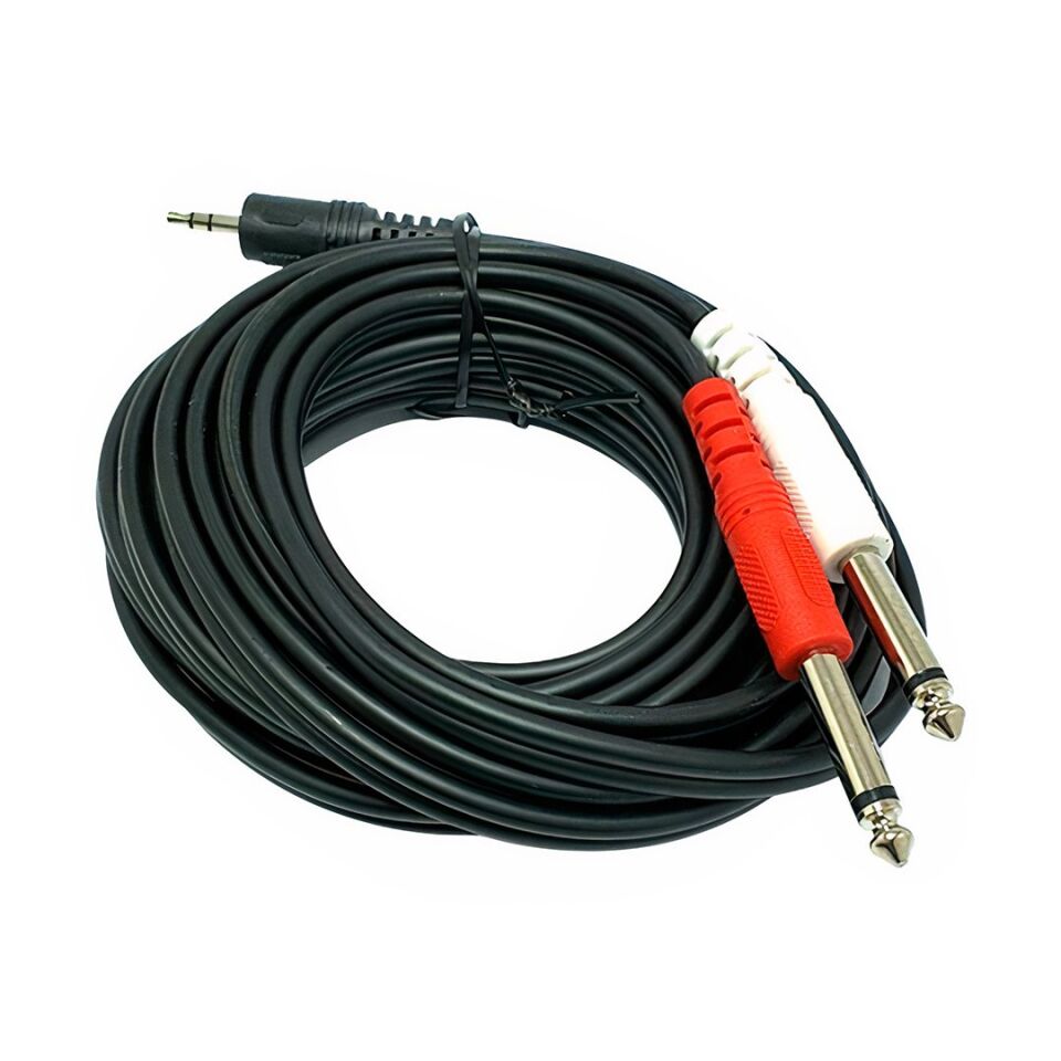 Powermaster PM-13934 3.5 Mm Stereo Erkek - 2x6.3 Mm Mono Erkek Ses Kablosu