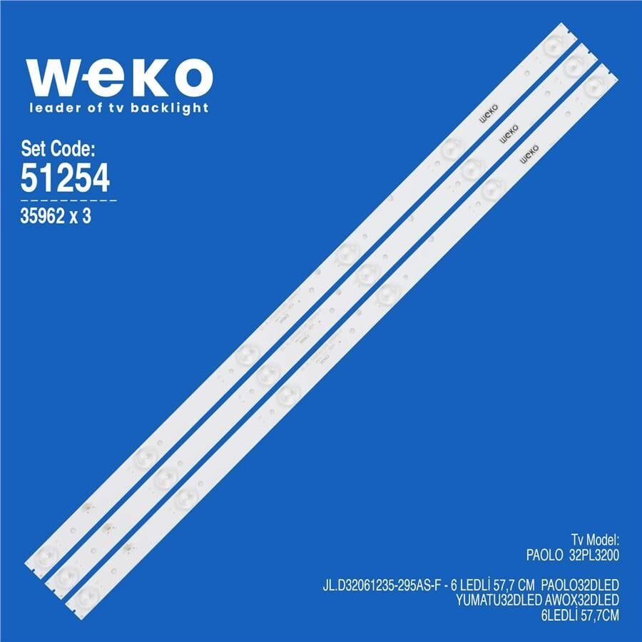 Wkset-6254 35962X3 Jl.D32061235-295As-F 3 Adet Led Bar
