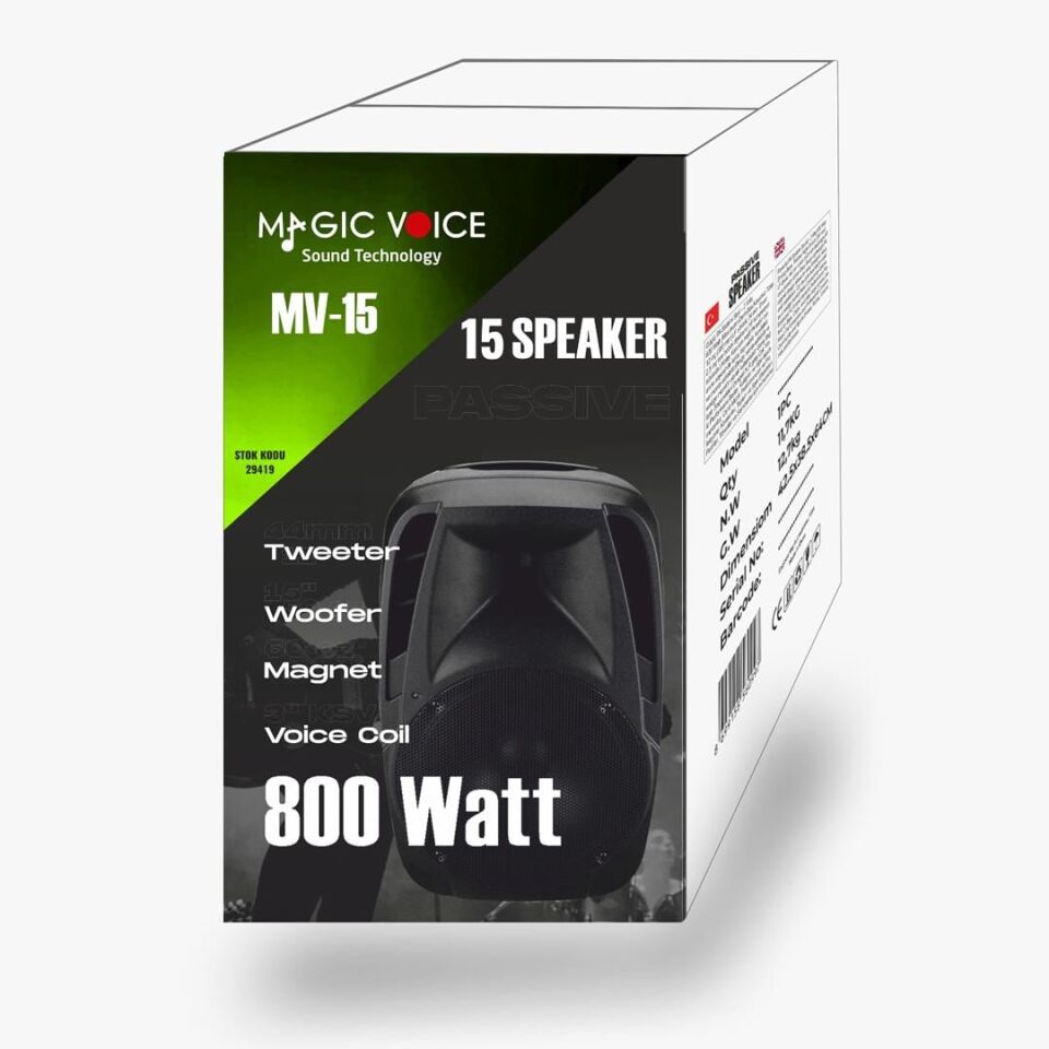 Magicvoice MV-15 1000 Watt 15'' 2-Yollu Pasif Kabin Hoparlör