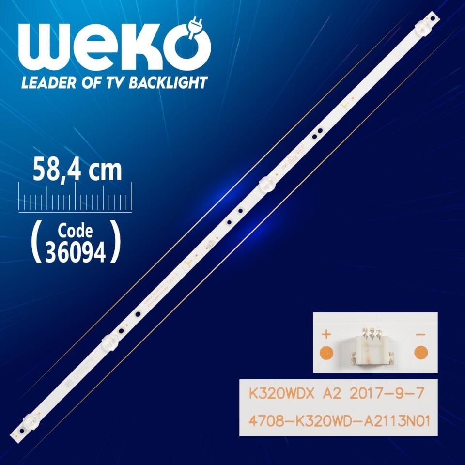 K320WDX A2 4708-K320WD-A2113N01 TYPE A  58.4 Cm Tv Led Bar