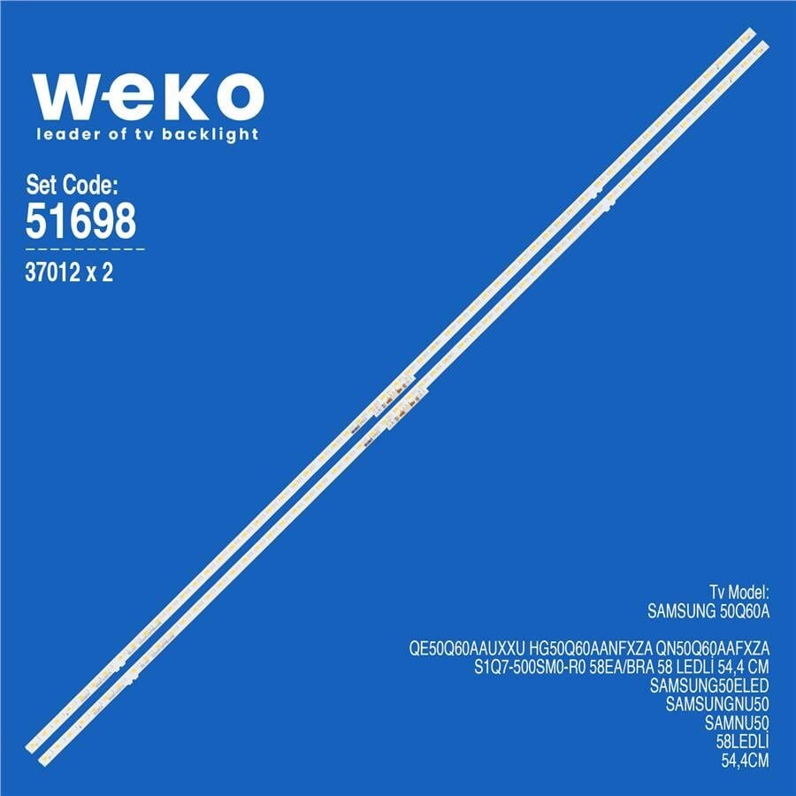 Wkset-6698 37012X2 S1Q7-500Sm0-R0 58Ea/Bra 2 Adet Led Bar (58Led)