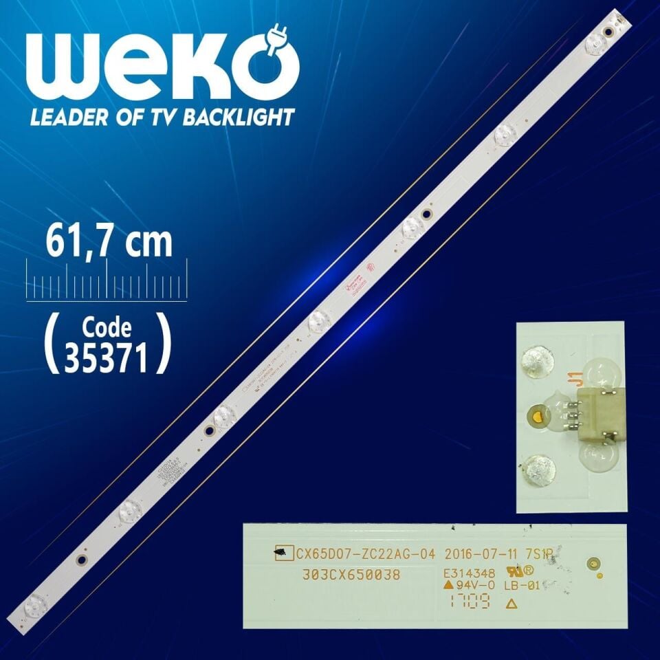 CX65D07-ZC22AG-04 7S1P - 303CX650038 - 150-155/5.8-6.0 - 61.7 Cm 7 Ledli - WK-978 Led Tv Bar