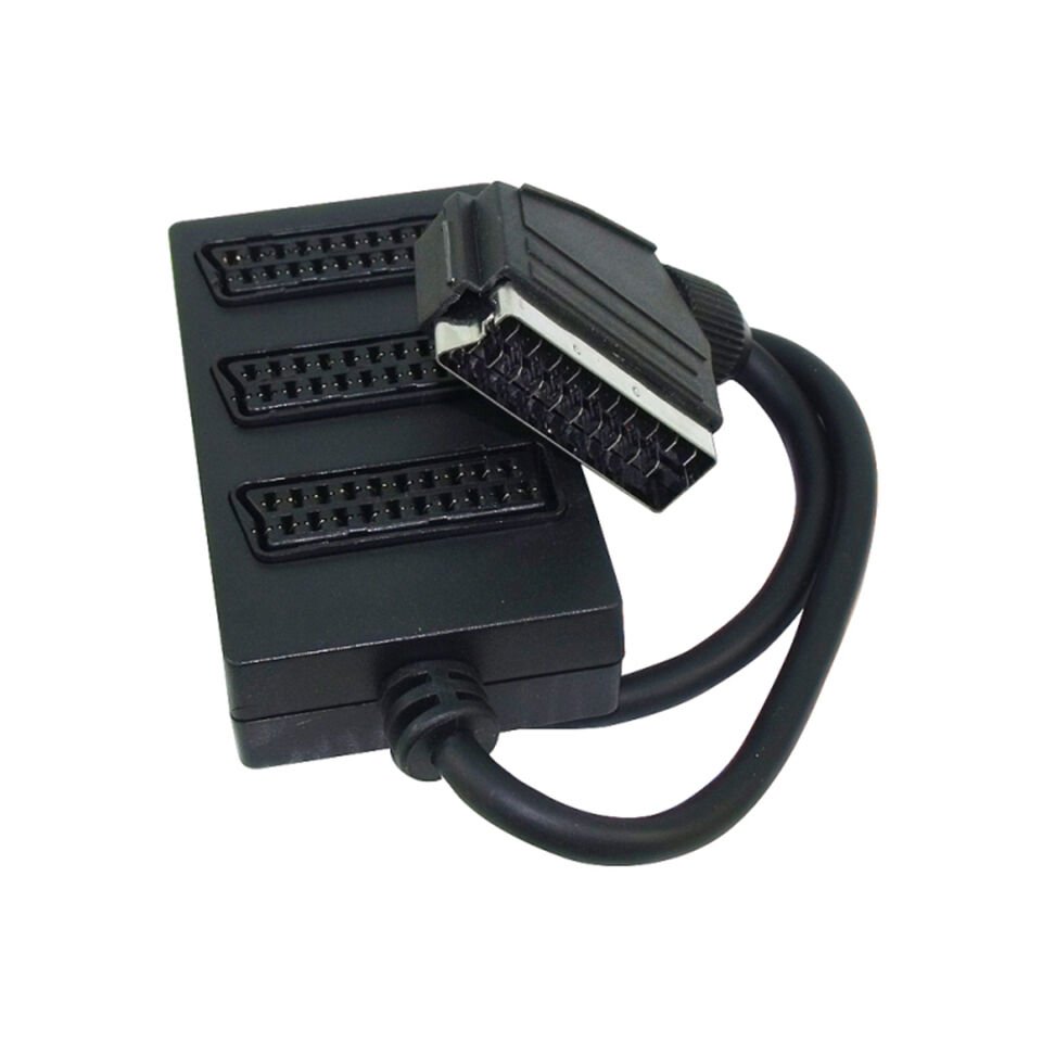 Elektromer 3’lü Scart Dağıtıcı (1 Erkek - 3 Dişi Scart)