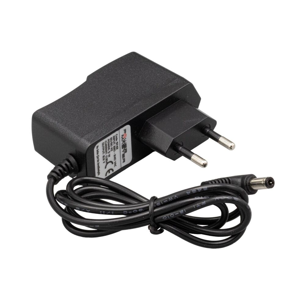 Powermaster PM-5742 12.6 Volt - 0.35 Amper 5.5*2.5 Mm Uçlu Plastik Kasa Priz Tipi Adaptör