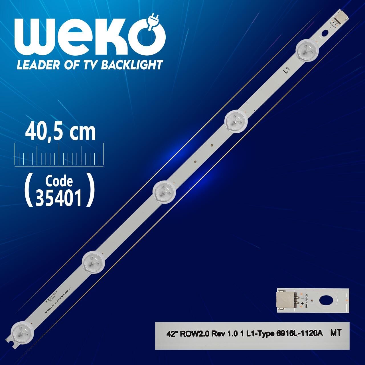 42'' ROW2.0 REV 1.0 1 L1-TYPE 6916L-1120A MT - 40.5 Cm 5 Ledli - WK-988 Led Tv Bar