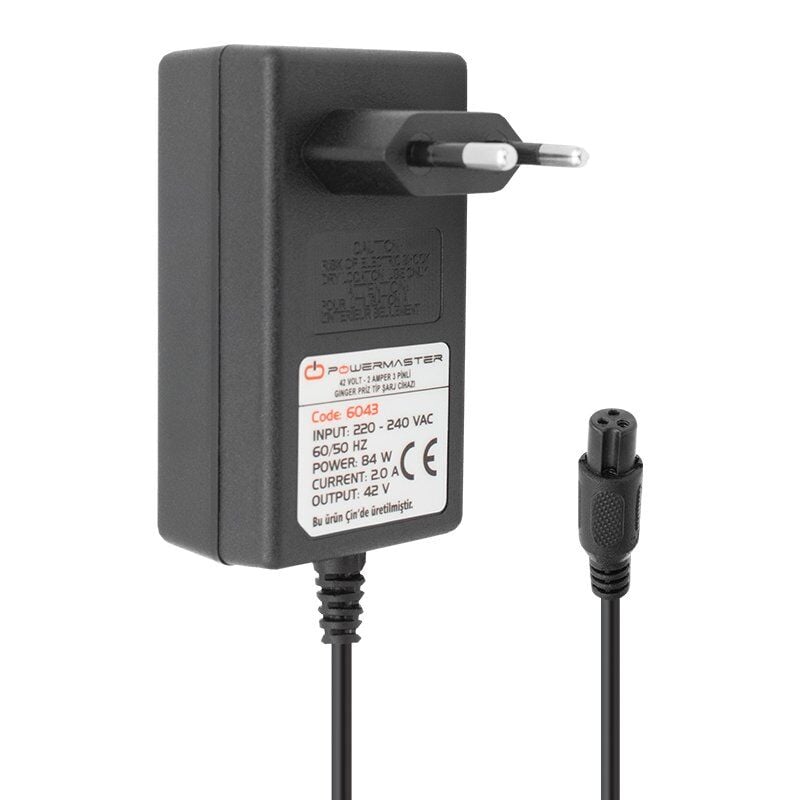 Powermaster PM-6043 42 Volt - 2 Amper 3 Pinli Ginger Priz Tip Şarj Cihazı