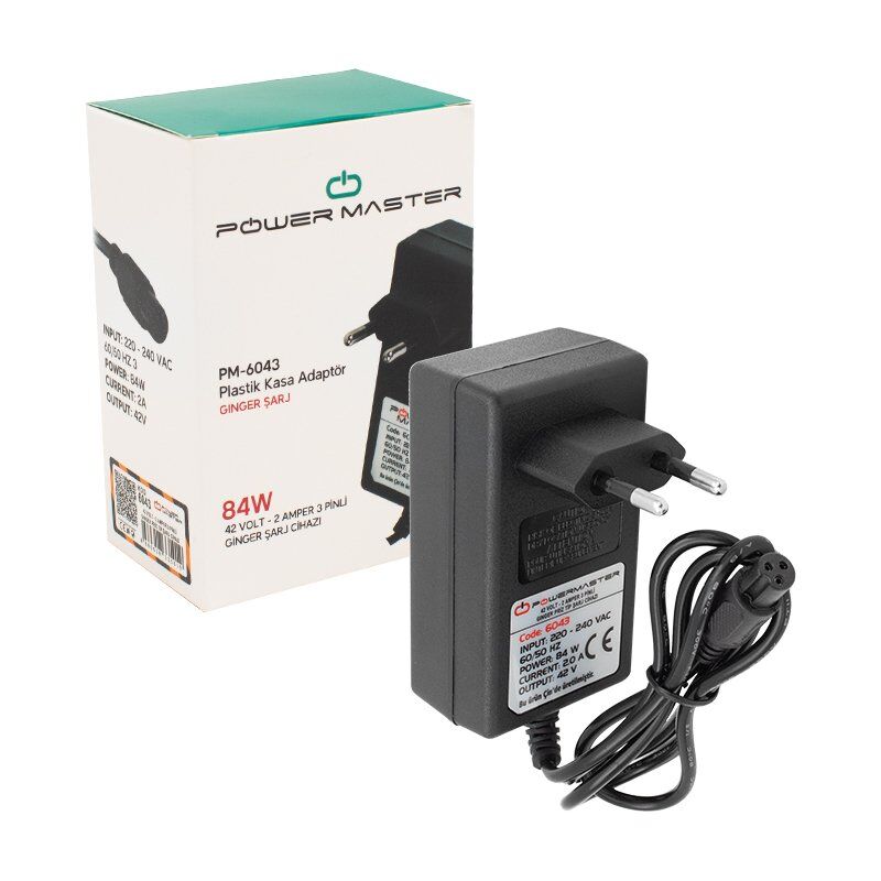 Powermaster PM-6043 42 Volt - 2 Amper 3 Pinli Ginger Priz Tip Şarj Cihazı