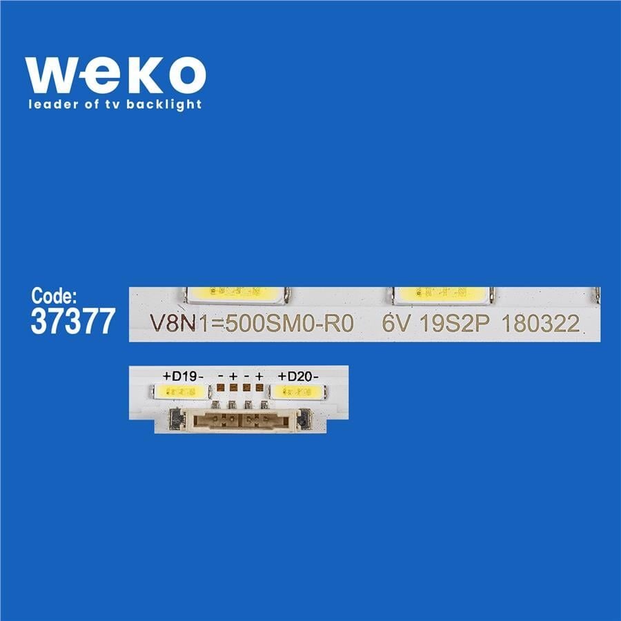 Wkset-6720 37377X2 Epıstar 50 New Edge-38Ea-180223-7020-Anode 2 Adet Led Bar (38Led)