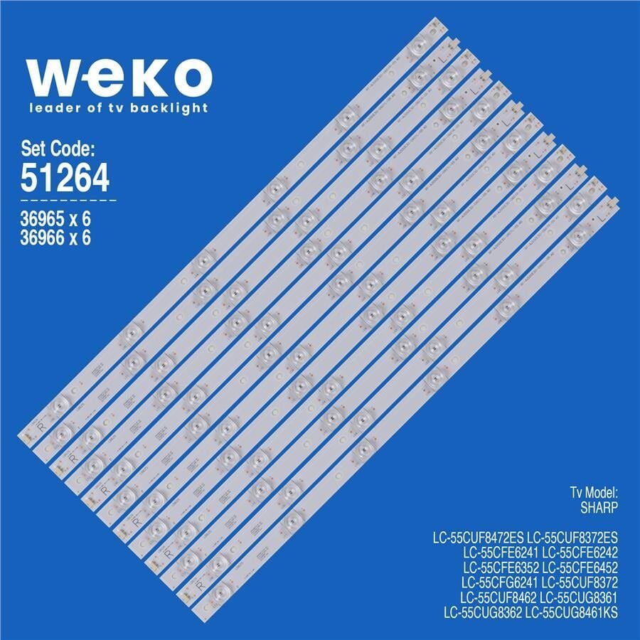 Wkset-6264 36965X6 36966X6 Rf-Aj550e30-0601L/R 12 Adet Led Bar