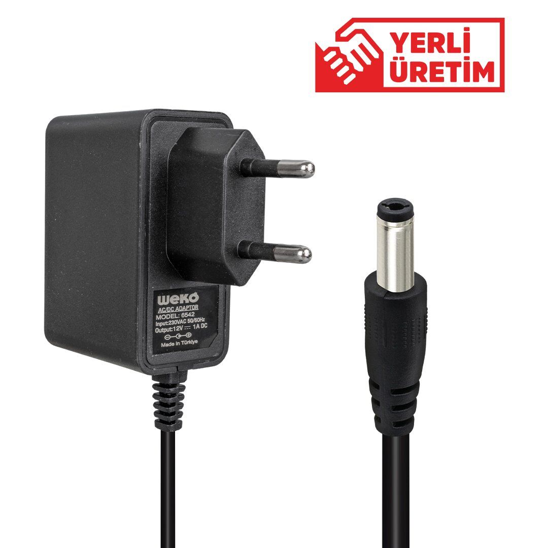 Weko 12 Volt 1 Amper 10 Watt Plastik Kasa Priz Tipi Adaptör