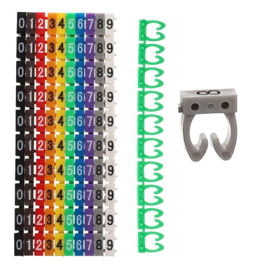 PowerMaster 0-9 Dijital Kodlu Renkli Kablo İşaretleyici 1.5mm