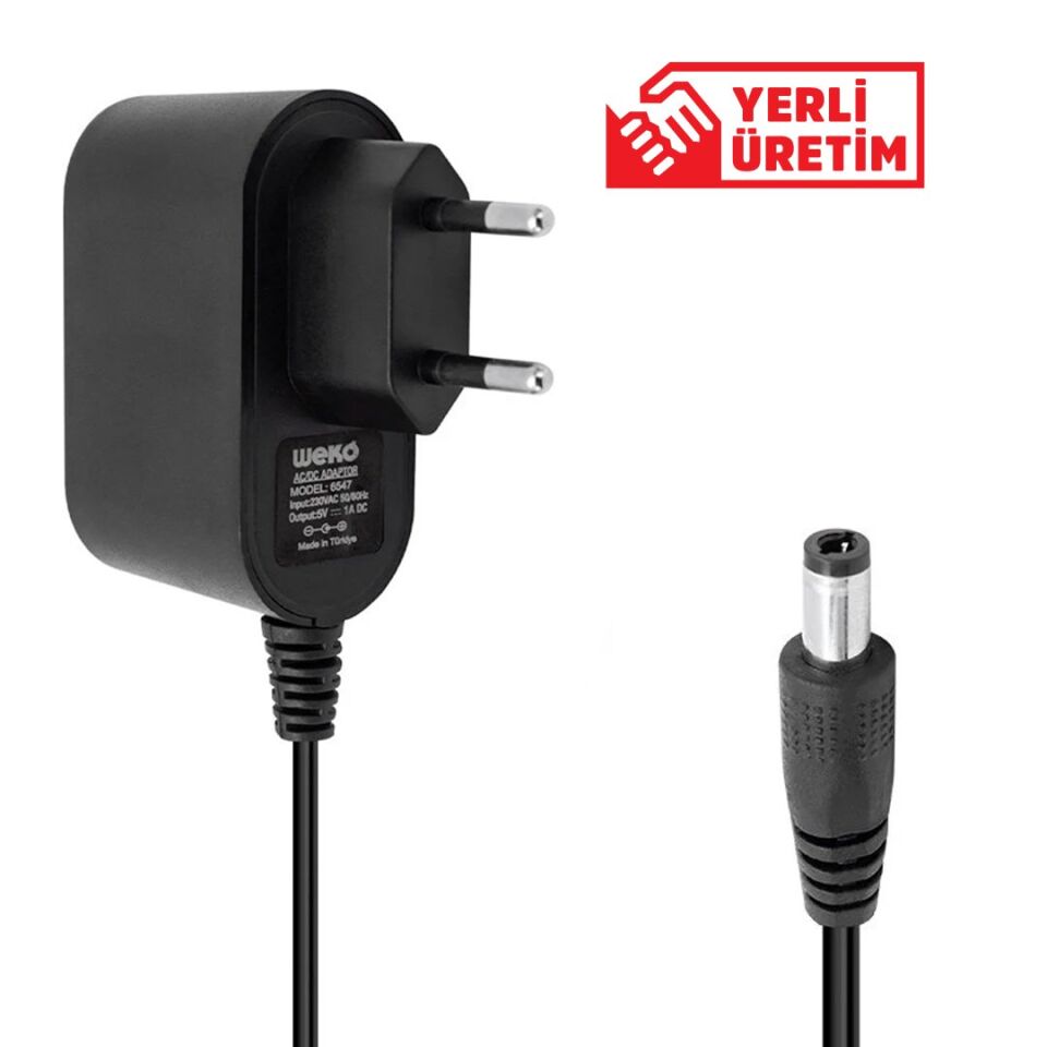 Weko 5 Volt 1 Amper 5 Watt Plastik Kasa Priz Tipi Adaptör