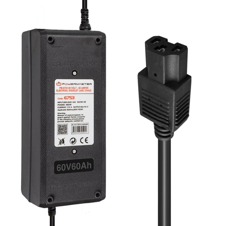 Powermaster PM-6753 60 Volt - 60 Amper Elektrikli Bisiklet Şarj Cihazı