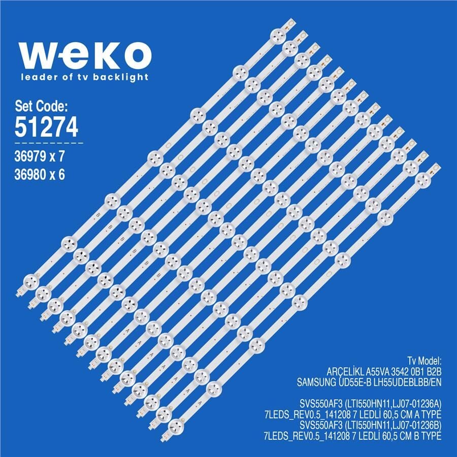 Wkset-6274 36979X7 36980X6 Svs550af3 (Ltı550hn11,Lj07-01236A/B 13 Adet Led Bar