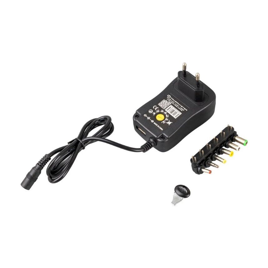 Powermaster PM-7215 3 Volt - 12 Volt - 1 Amper - 30 Watt Çok Uçlu Ayarlı Switch Mode Adaptör