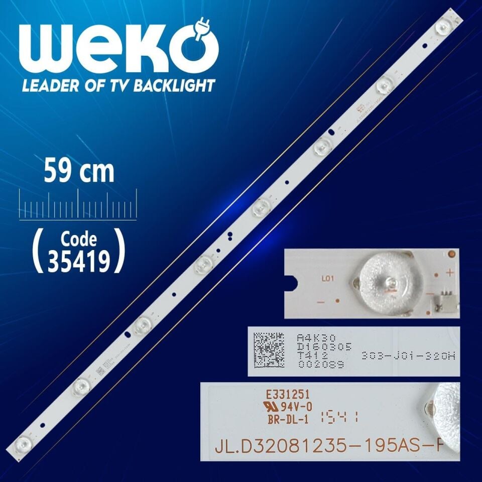 JL.D32081235-195AS-F-A1 - 303-J0*1-320H - 8 Ledli - ( 59 Cm ) - (WK-314) Tv Led Bar