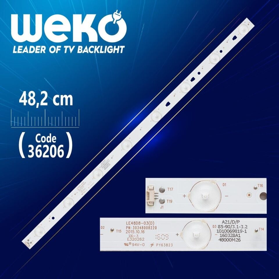 LE48D8-03(D) PN:30348008220  48000M26 - (8 Ledli) - 48.2 Cm - Tv Led Bar
