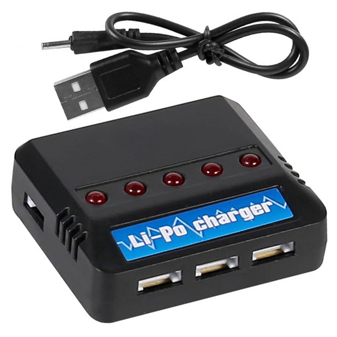 Powermaster PM-29139 Siyah 3.7V 1S USB 5İn1 Lityum Polimer (Li-Po) Pil Batarya Şarj Cihazı