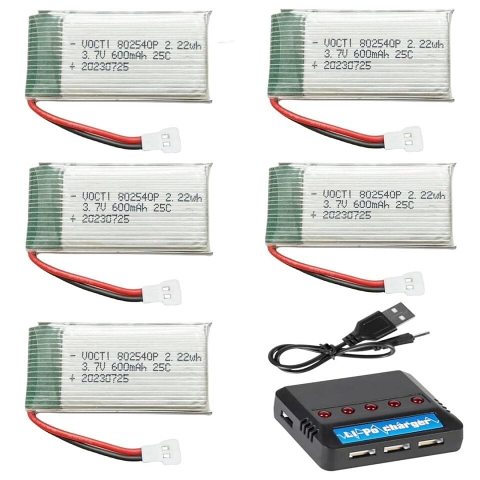 Powermaster PM-29139 Siyah 3.7V 1S USB 5İn1 Lityum Polimer (Li-Po) Pil Batarya Şarj Cihazı