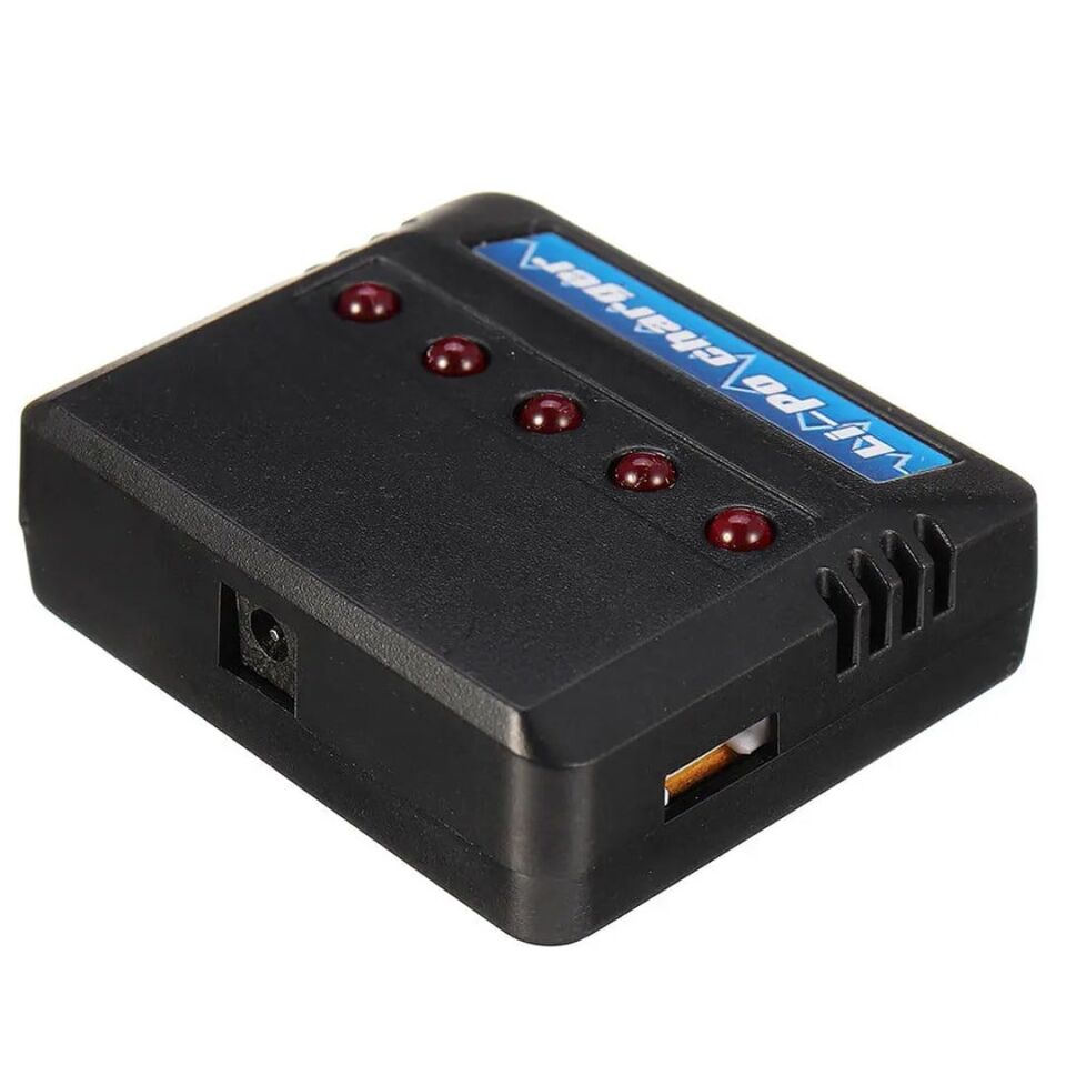 Powermaster PM-29139 Siyah 3.7V 1S USB 5İn1 Lityum Polimer (Li-Po) Pil Batarya Şarj Cihazı