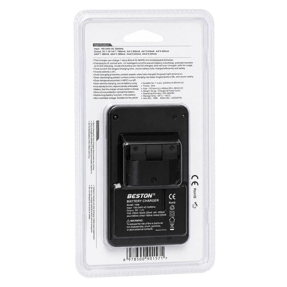Beston C9012A AA/AAA Ni-MH/Ni-Cd Akıllı Hızlı Pil Şarj Cihazı