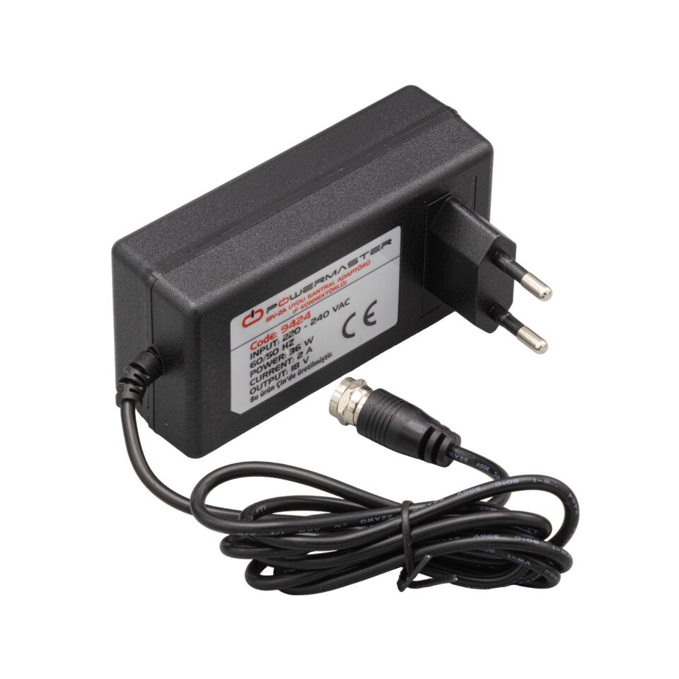 Powermaster PM-9424 18 Volt- 2 Amper F Konnektörlü Uydu Santral Adaptörü