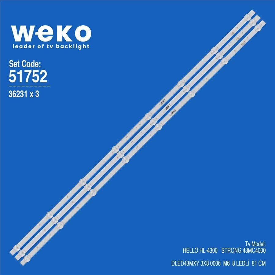 Wkset-6752 36231X3 Dled43mxy 3X8 0006  M6 3 Adet Led Bar