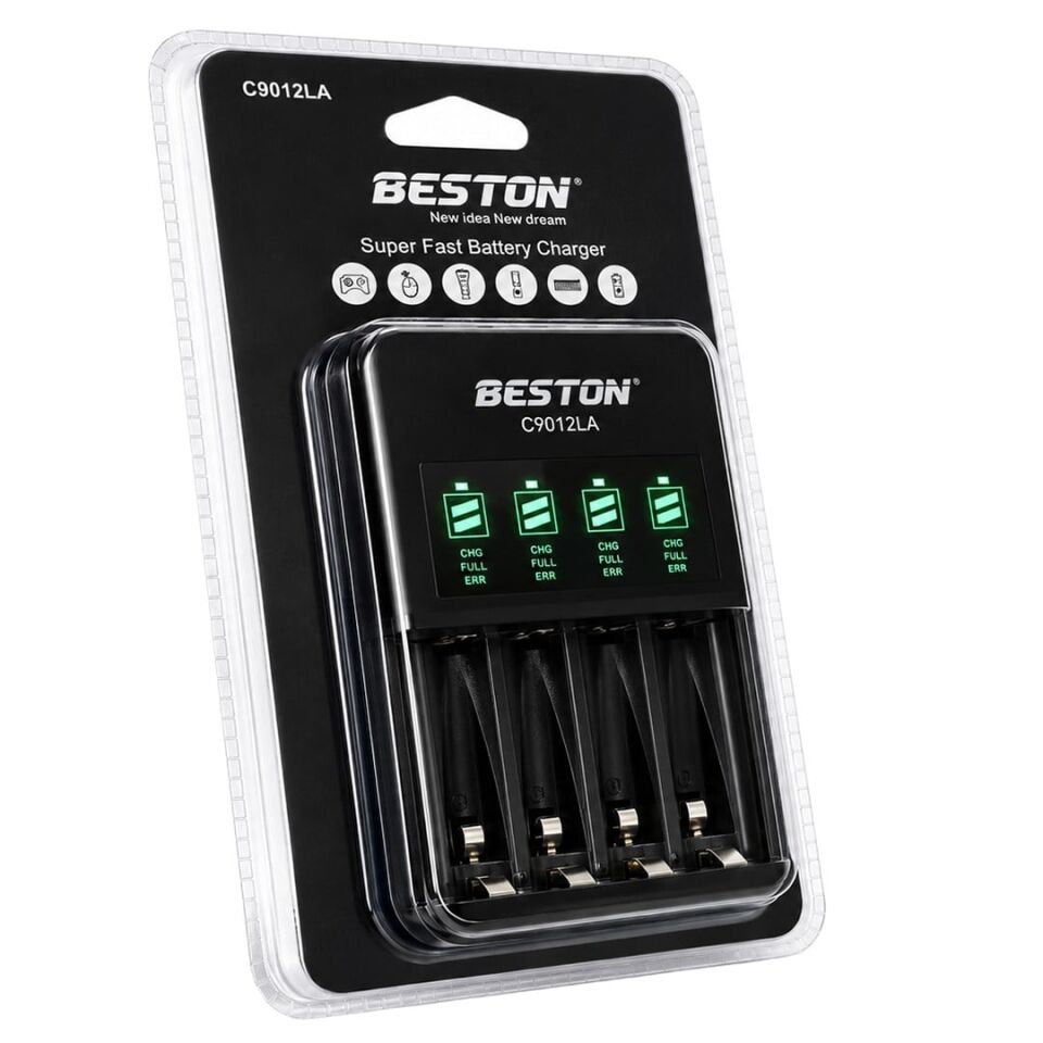 Beston C9012LA AA/AAA 4'Lü Ekranlı Hızlı Pil Şarj Cihazı