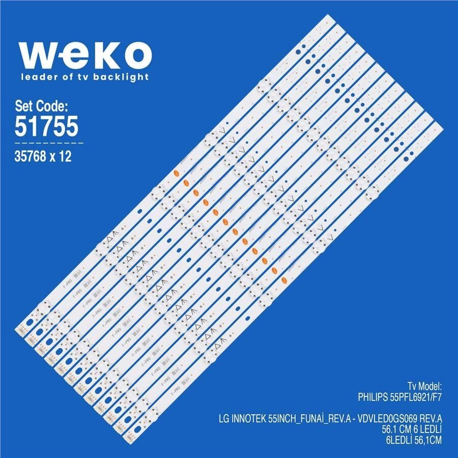 Wkset-6755 35768X12 Lg Innotek 55Inch_Funai_Rev.A - Uduled0gs069 Rev.A 12 Adet Led Bar