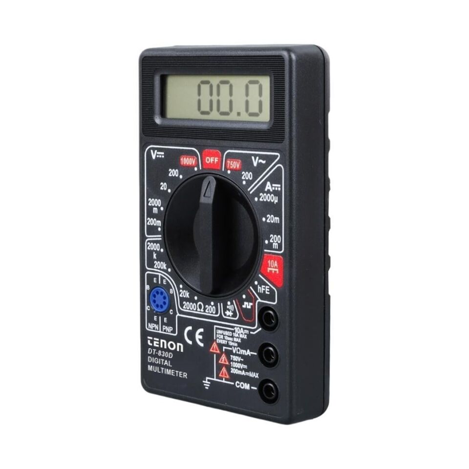 Tenon DT-830D Siyah DC/AC Voltaj Akım Ölçer Dijital Multimetre