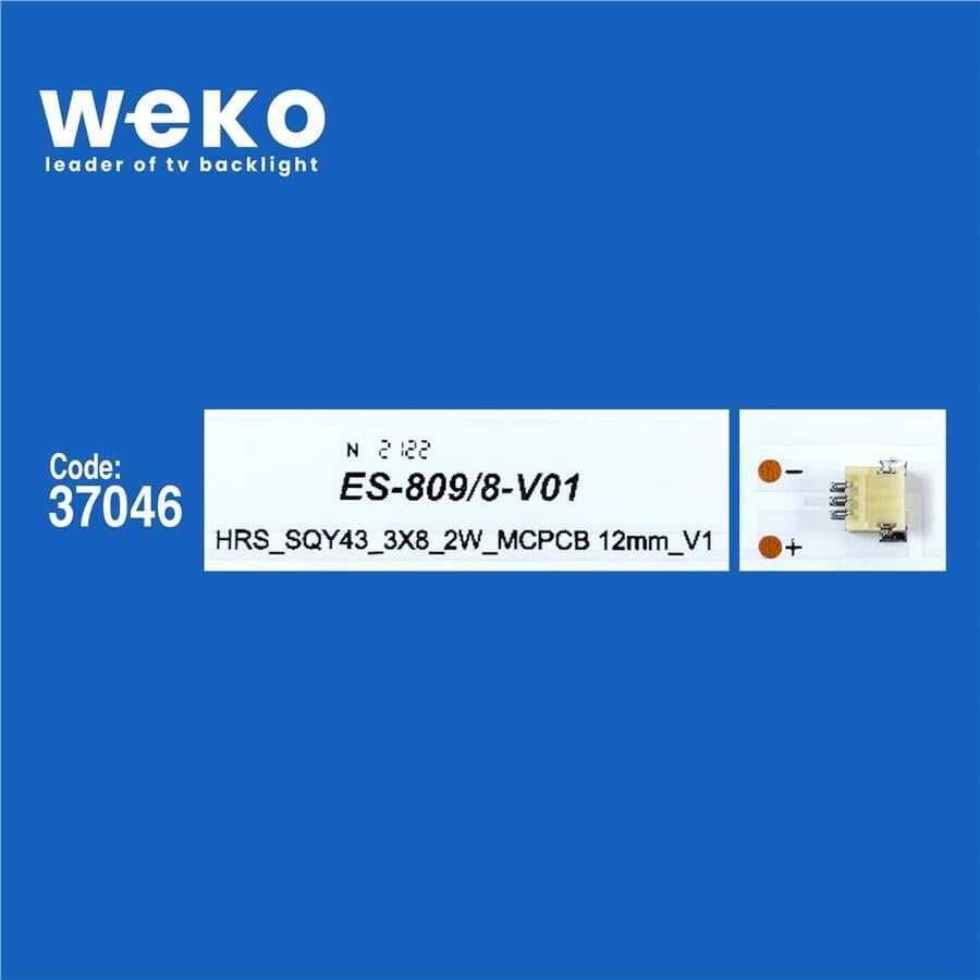 Wkset-6310 37046X3 Hrs_Sqy43_3X8_2W_Mcpcb 12Mm_V1 3 Adet Led Bar