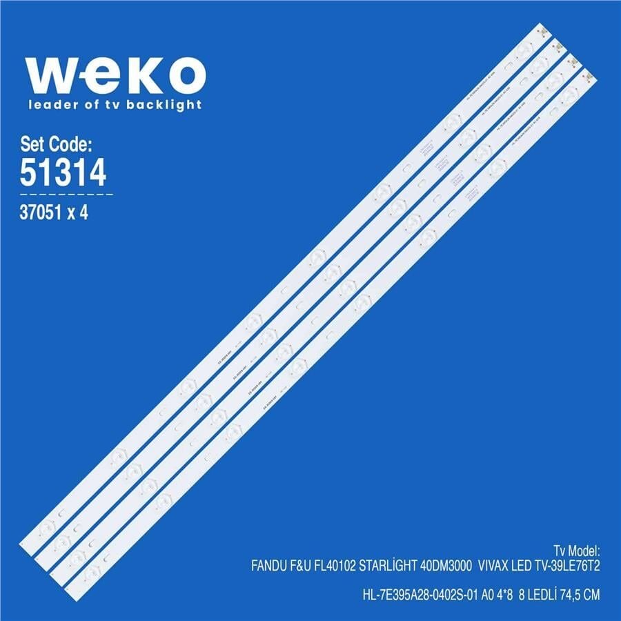 Wkset-6314 37051X4 Hl-7E395A28-0402S-01 A0 4*8 4 Adet Led Bar