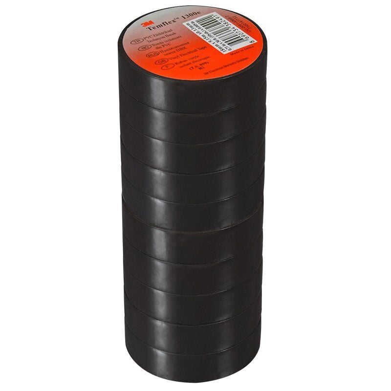 3M Temflex 1300E Siyah 10'lu Paket Pvc İzole Bant